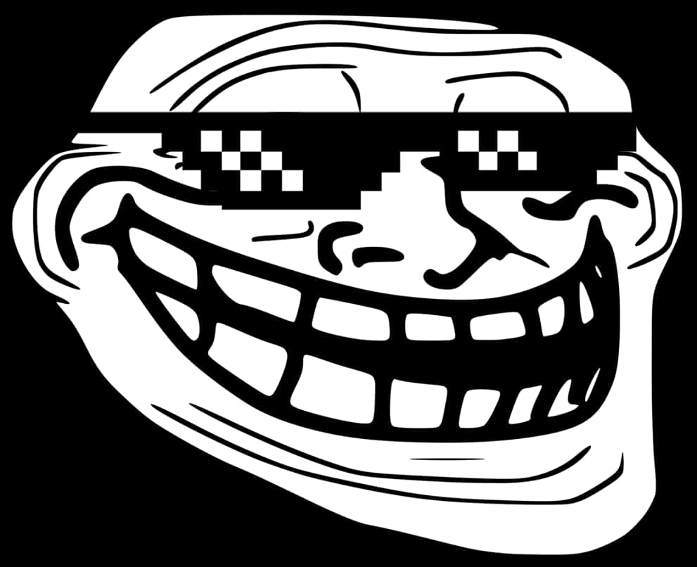 Trollface 迷因黑白 壁紙