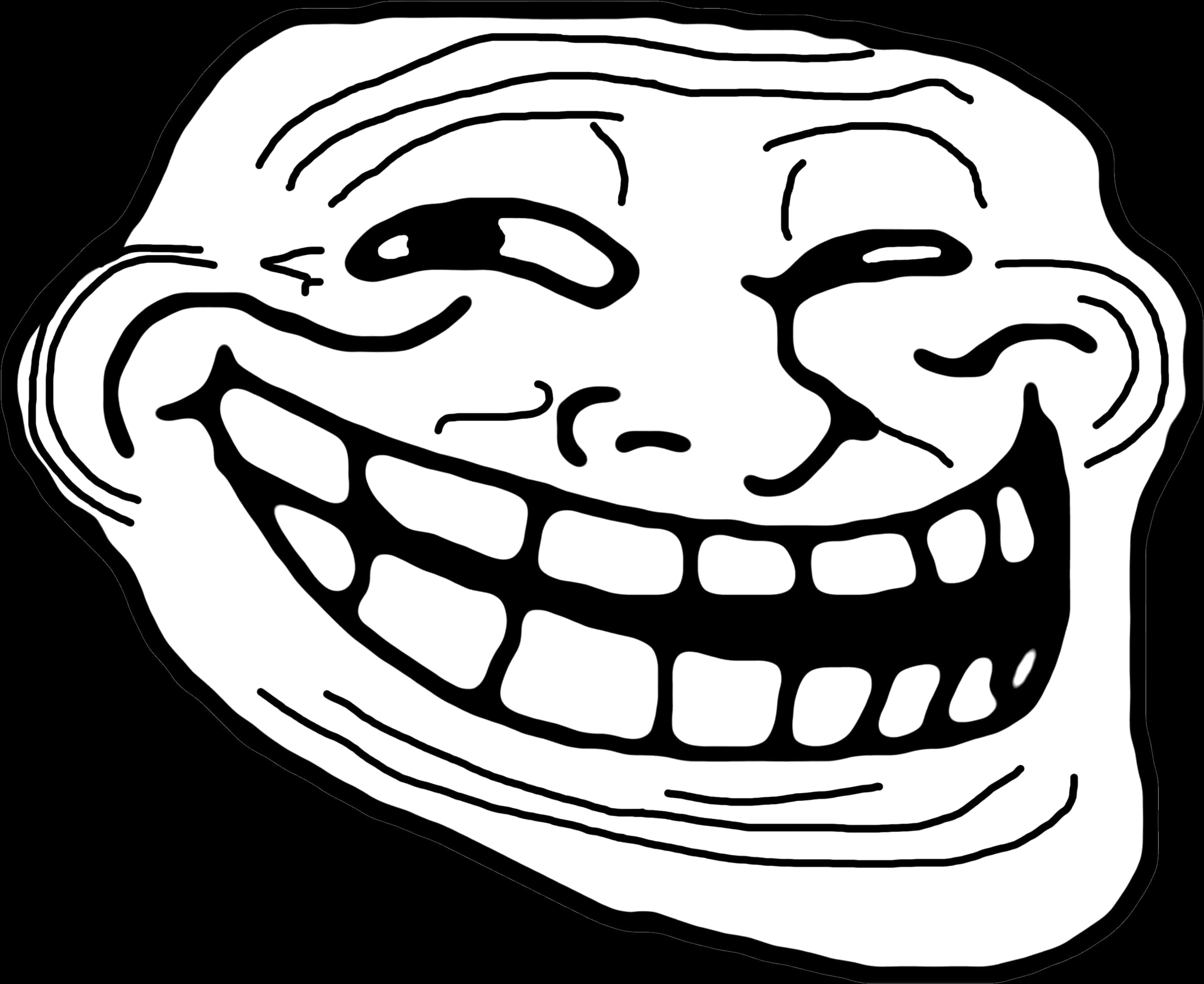 Trollface 迷因經典黑白 壁紙