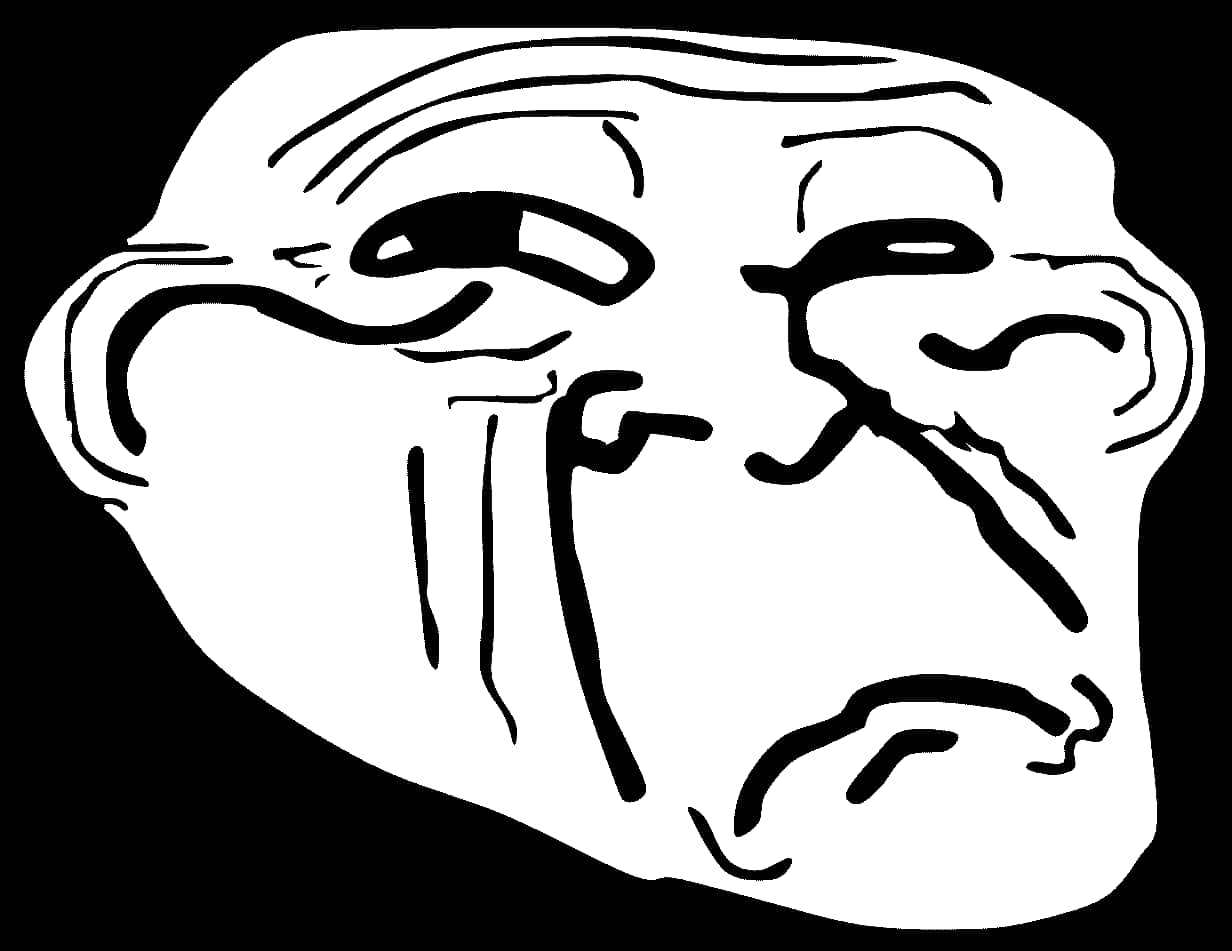Trollface 迷因圖示 黑白 壁紙