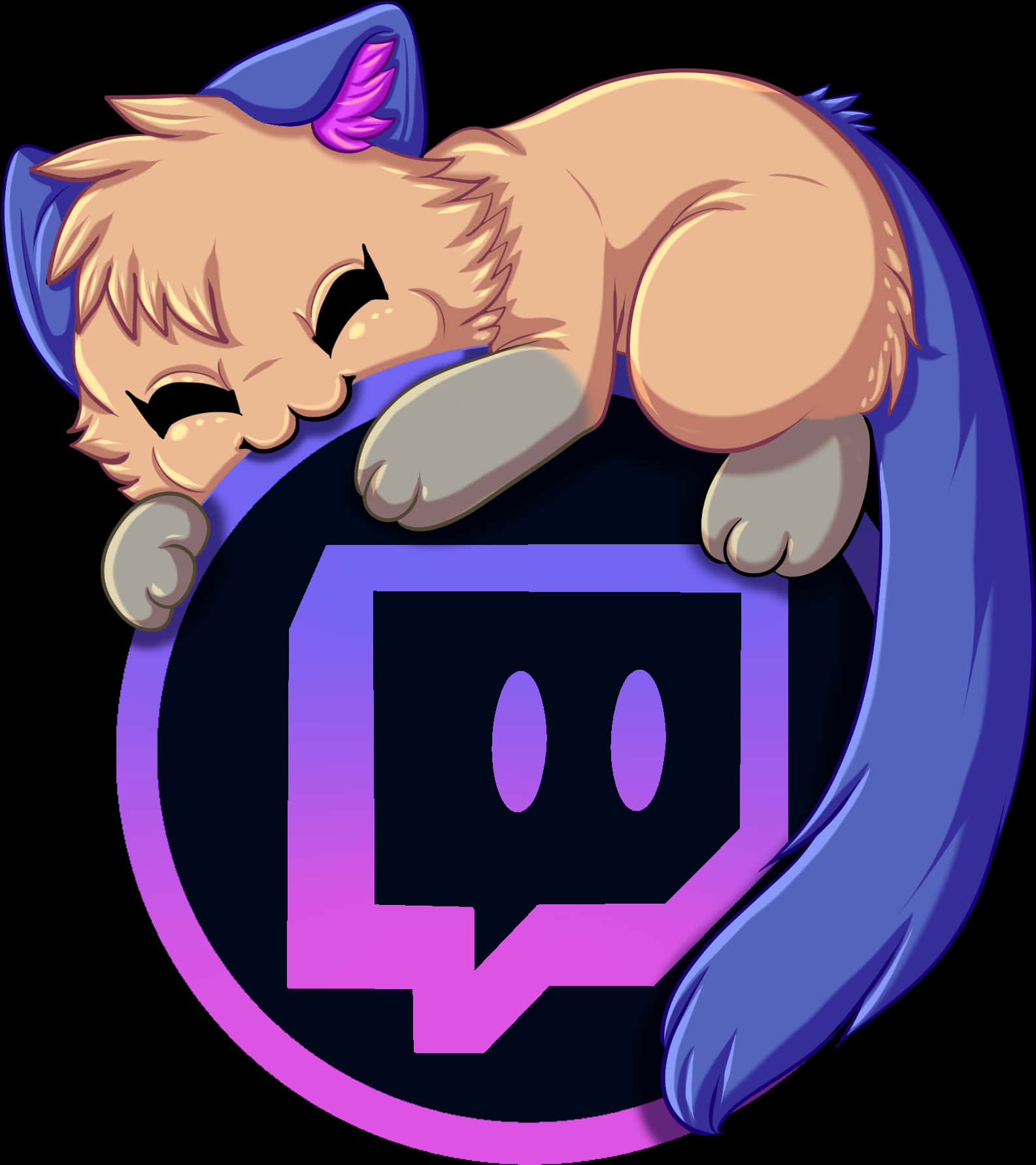 睡貓咪 Twitch 標誌 壁紙