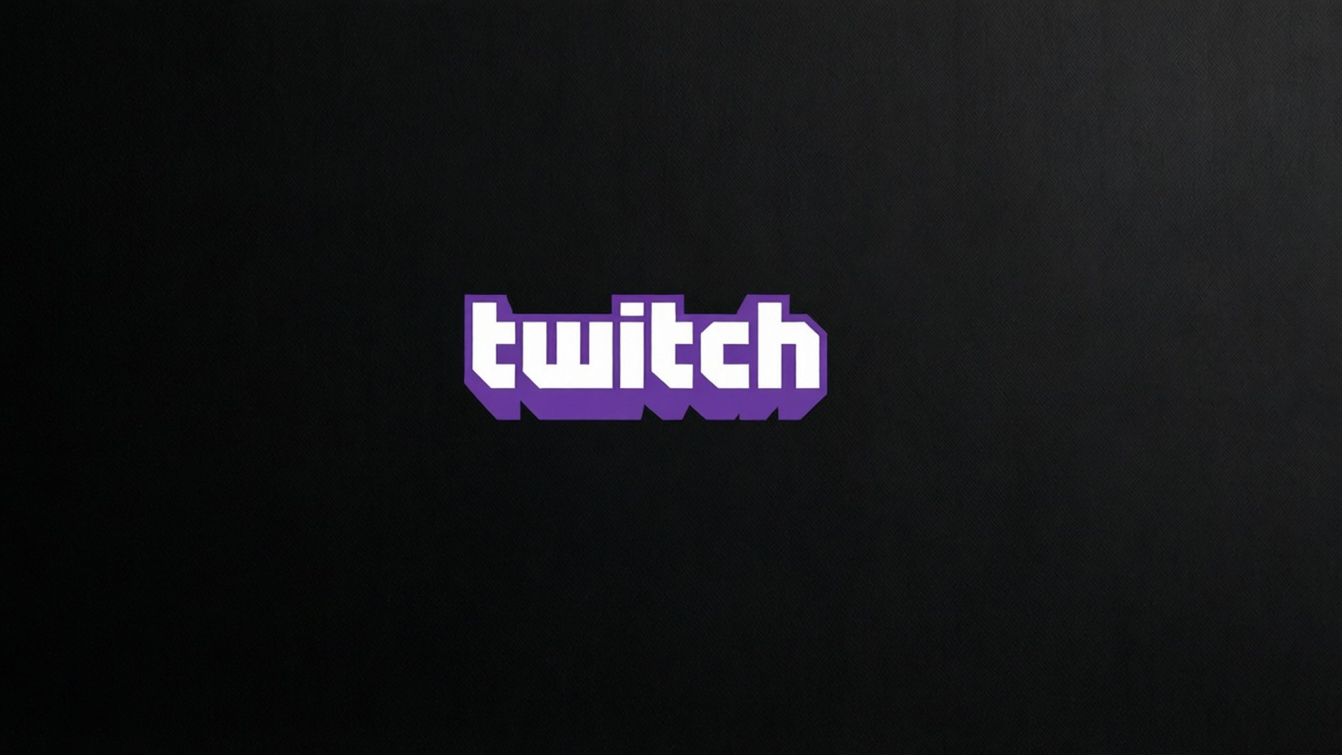 Mono Accent 壁紙 — Twitch 標誌以粗體白色和紫色字母居中顯示在紋理黑色背景上。