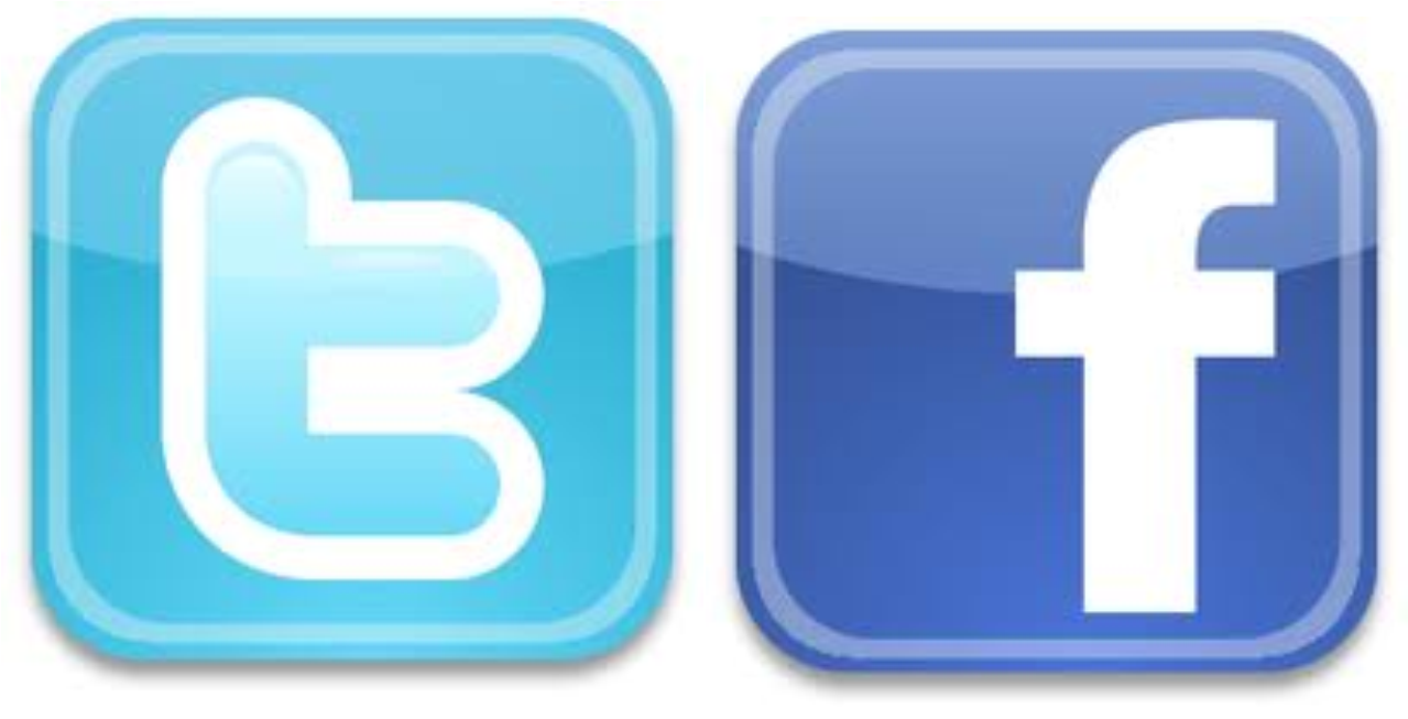 Twitter Facebook 圖示並排 壁紙