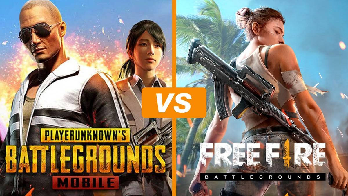 兩名身穿戰鬥裝備的玩家在大逃殺遊戲比較圖形中對峙。 — Free Fire 壁紙