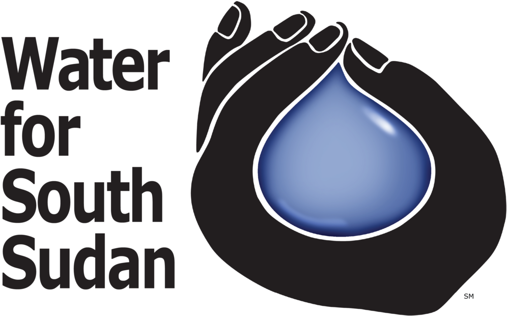 兩隻手托著一顆藍色水滴，文字是 Water for South Sudan — Jordan Logo 壁紙