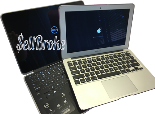 兩台筆記型電腦，一台Dell和一台MacBook，並排放在桌上。 — Macbook Pro 壁紙