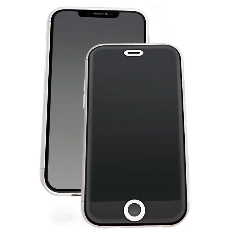 兩部黑色智慧型手機帶有發光白色邊緣，顯示在灰色背景上。 — iPhone 11 壁紙