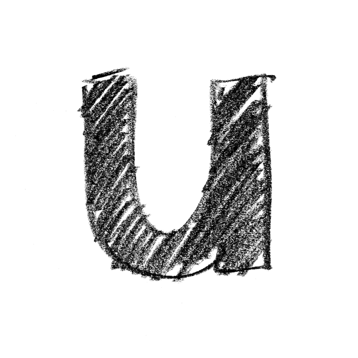 手寫風格字母U 壁紙