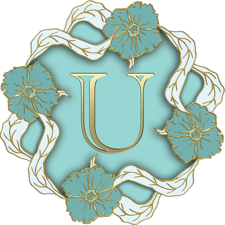 花卉字母U設計 壁紙