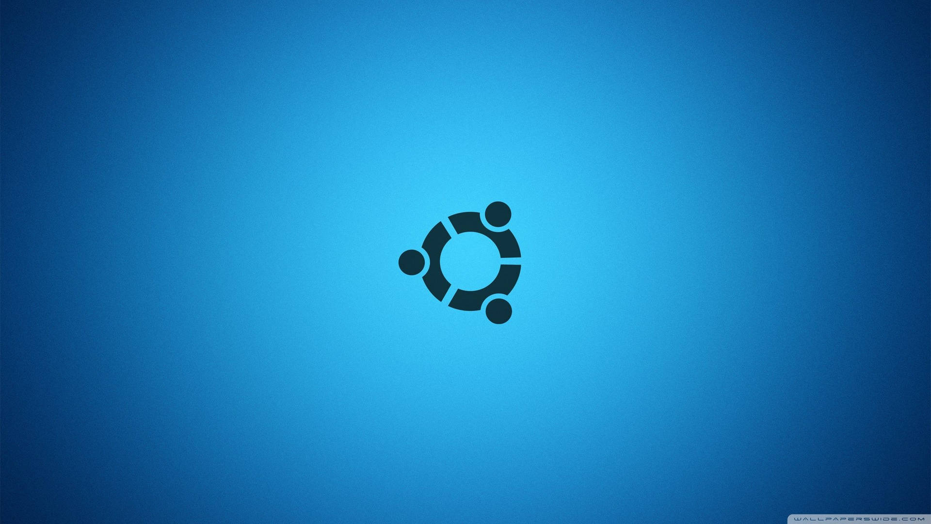 Ubuntu 標誌在藍色漸變背景上 — Linux 壁紙