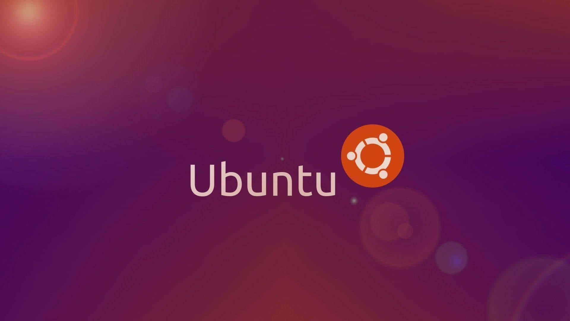 ubuntu 桌布 壁紙 — Ubuntu 標誌居中於漸變紫色和紅色背景上，帶有柔和鏡頭光暈效果。