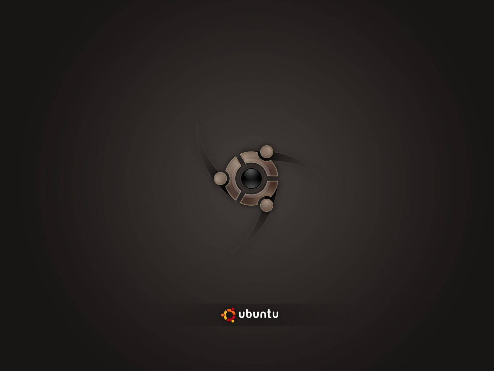 ubuntu 桌布 壁紙 — Ubuntu 標誌置於深色漸變背景中央，帶有微妙的放射光效。