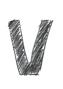 粉筆板風格字母V 壁紙