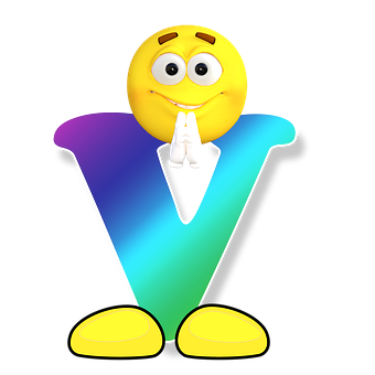 笑臉在字母V圖形上 壁紙