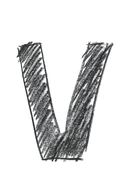 手繪黑色粉筆字母V 壁紙