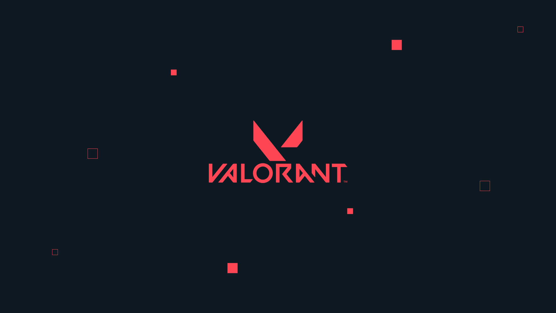 深色背景上帶有紅色方塊的 Valorant 標誌 — Valorant 壁紙