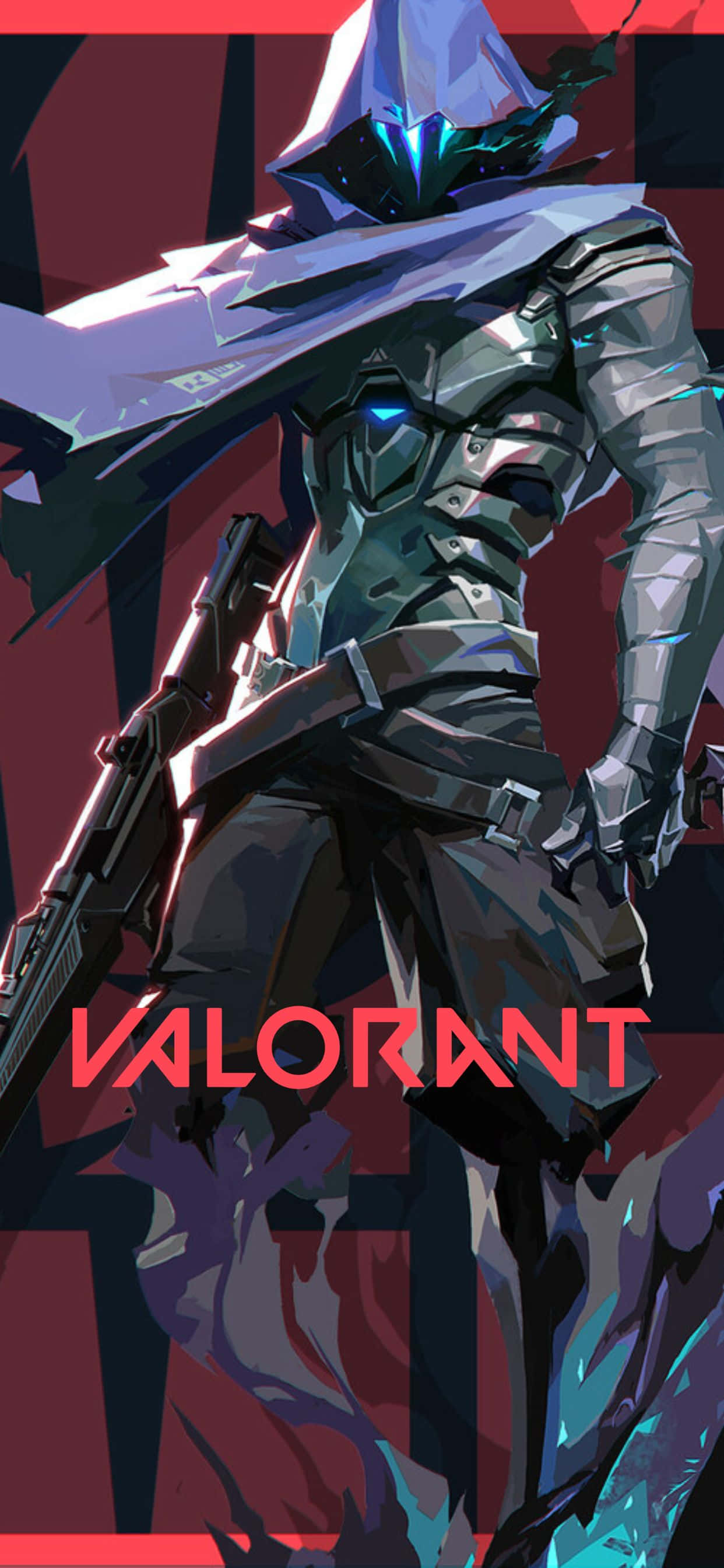《Valorant》— 手持劍的角色與紅色背景 壁紙