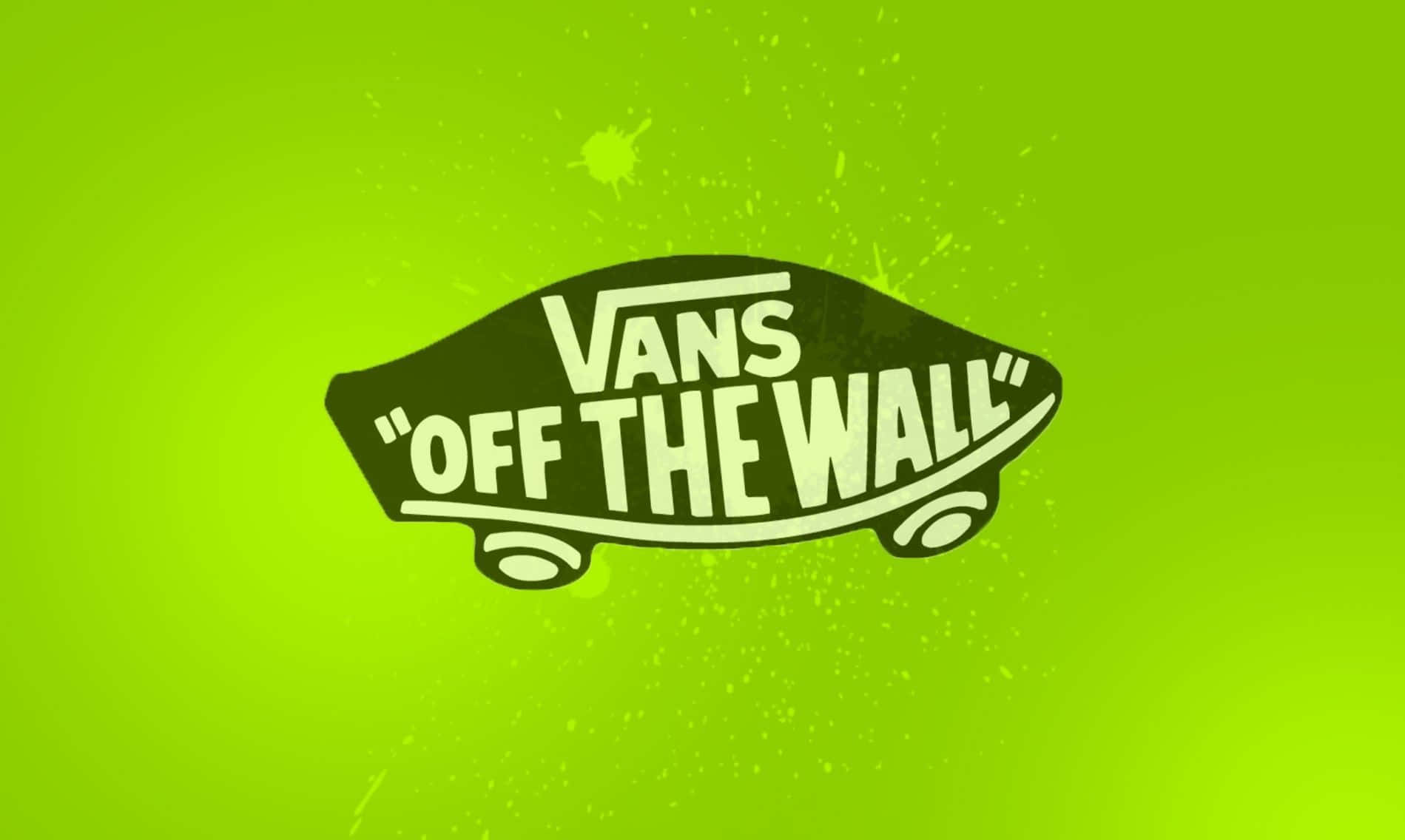 ripndip 桌布 壁紙 — Vans Off The Wall 標誌以粗體白色文字呈現，背景為充滿活力的萊姆綠色，帶有微妙的潑濺效果。
