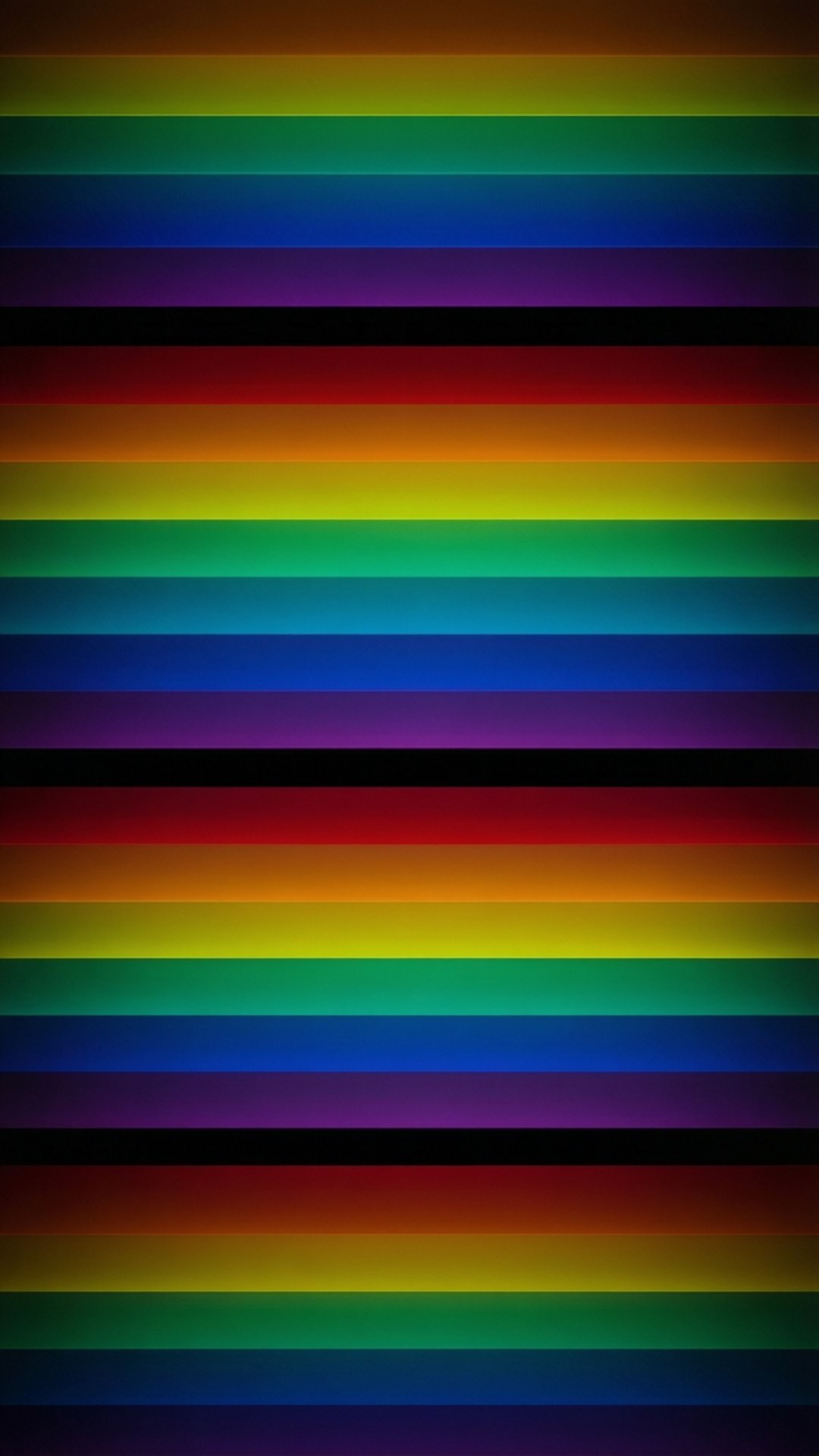Minimal Rainbow Stripes 壁紙 — 彩虹色的垂直條紋與黑色帶子創造出大膽的抽象圖案。