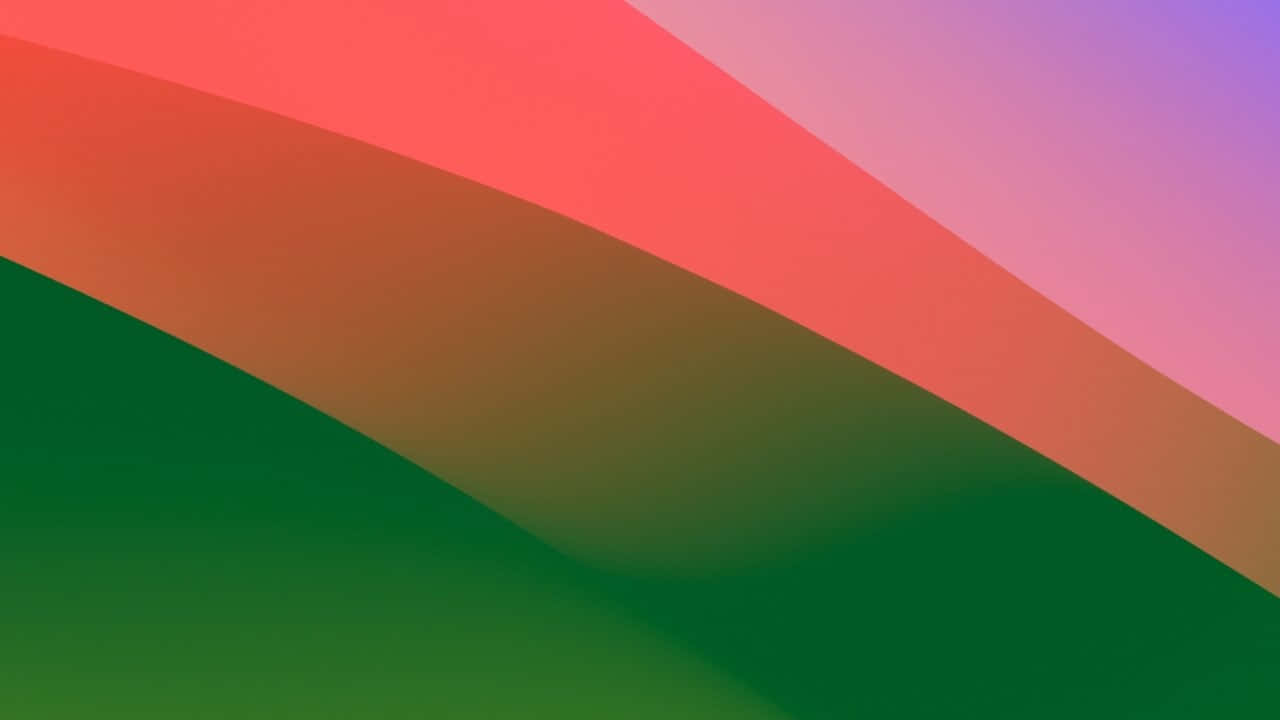  壁紙 — 充滿活力的抽象壁紙，帶有珊瑚粉和深綠色的流動漸變，呈對角波浪狀。