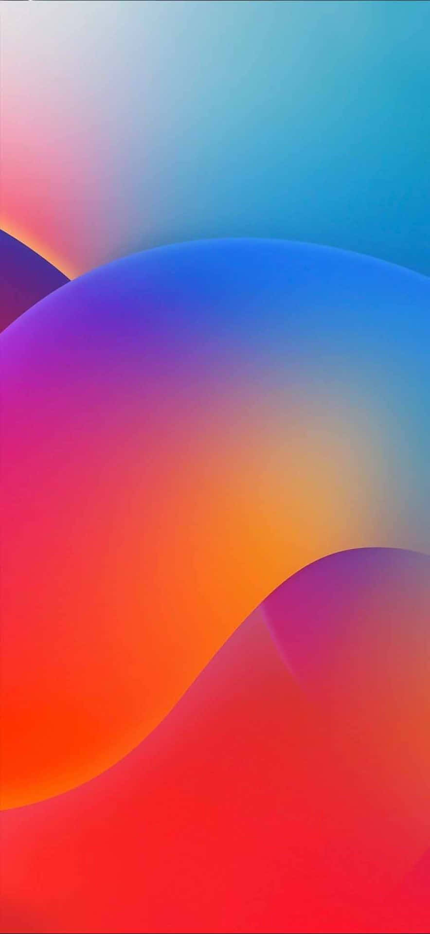  壁紙 — 充滿活力的抽象色彩波浪從溫暖的紅色平穩地流動到涼爽的藍色，形成無縫漸變。