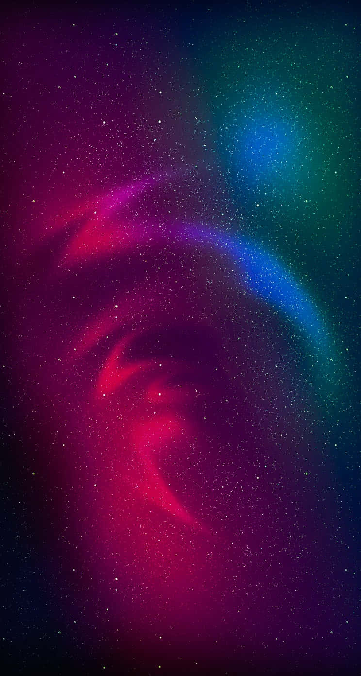  壁紙 — 充滿活力的宇宙星雲在深空星場中旋轉出洋紅色和藍綠色。