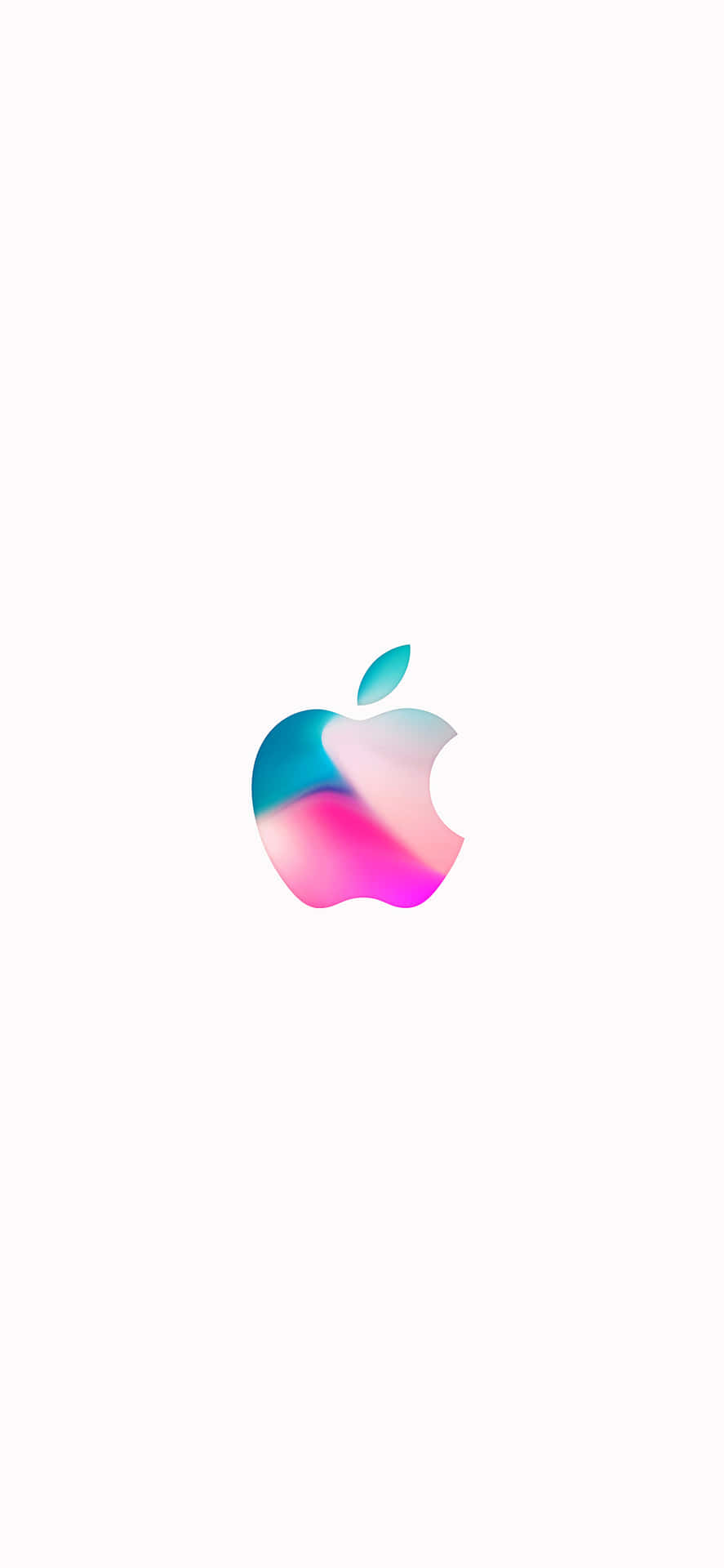 白色背景上的漸變色蘋果標誌 — Pastel 壁紙