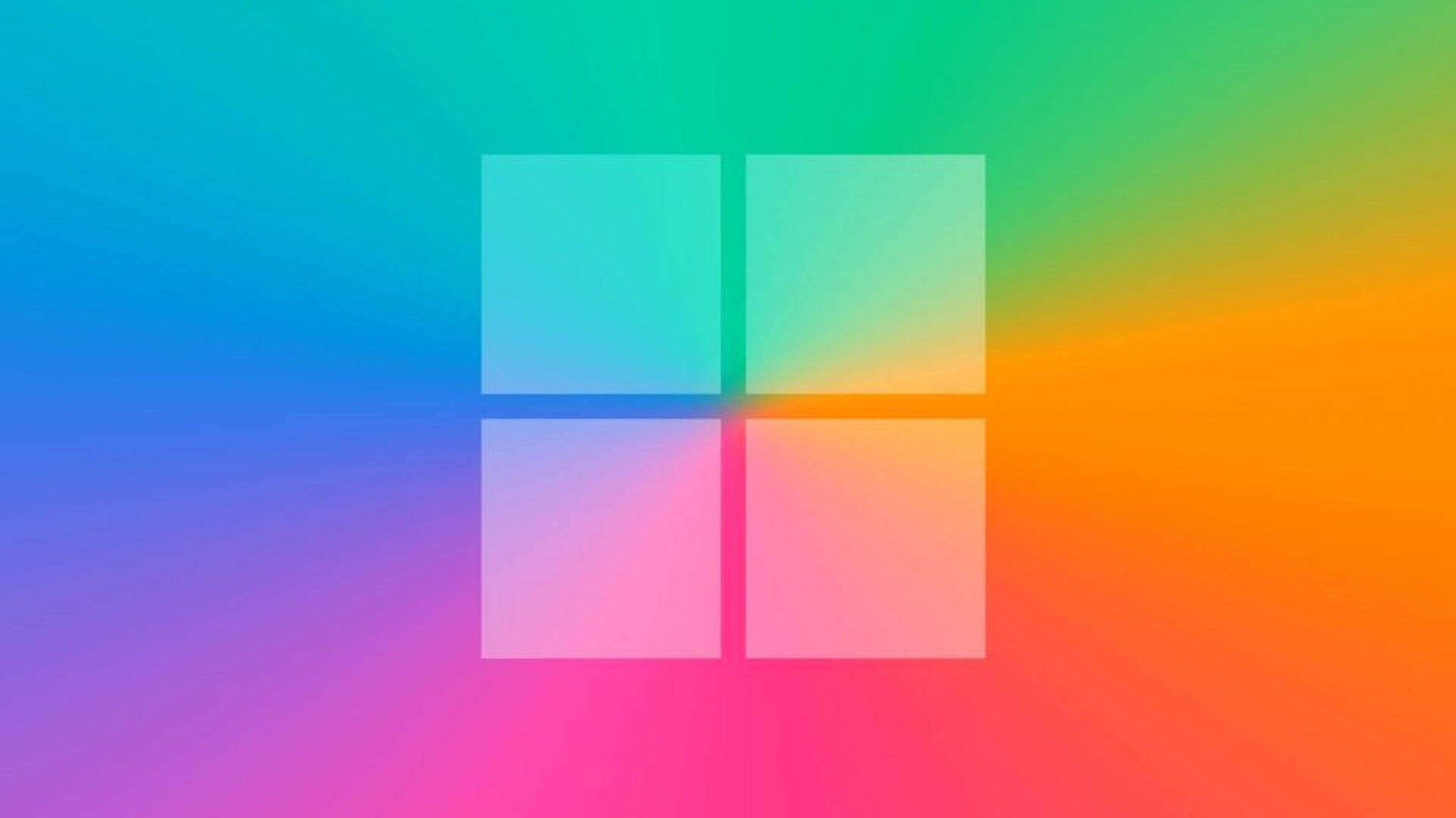 彩色漸變背景上的Microsoft標誌 — Windows 11 壁紙