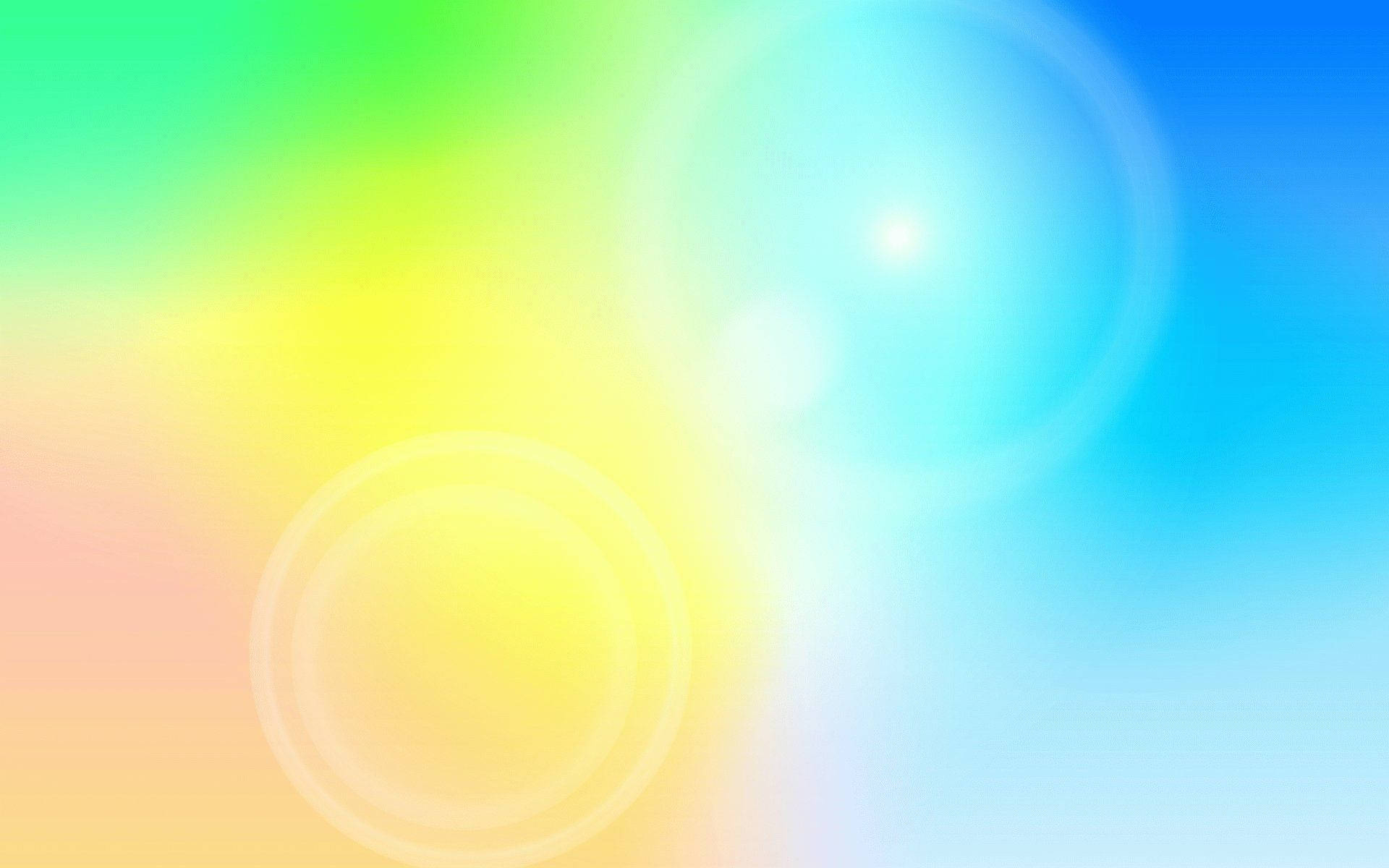 柔和多彩的漸變，帶有黃色、綠色和藍色的發光鏡頭光暈。 — 背景 壁紙