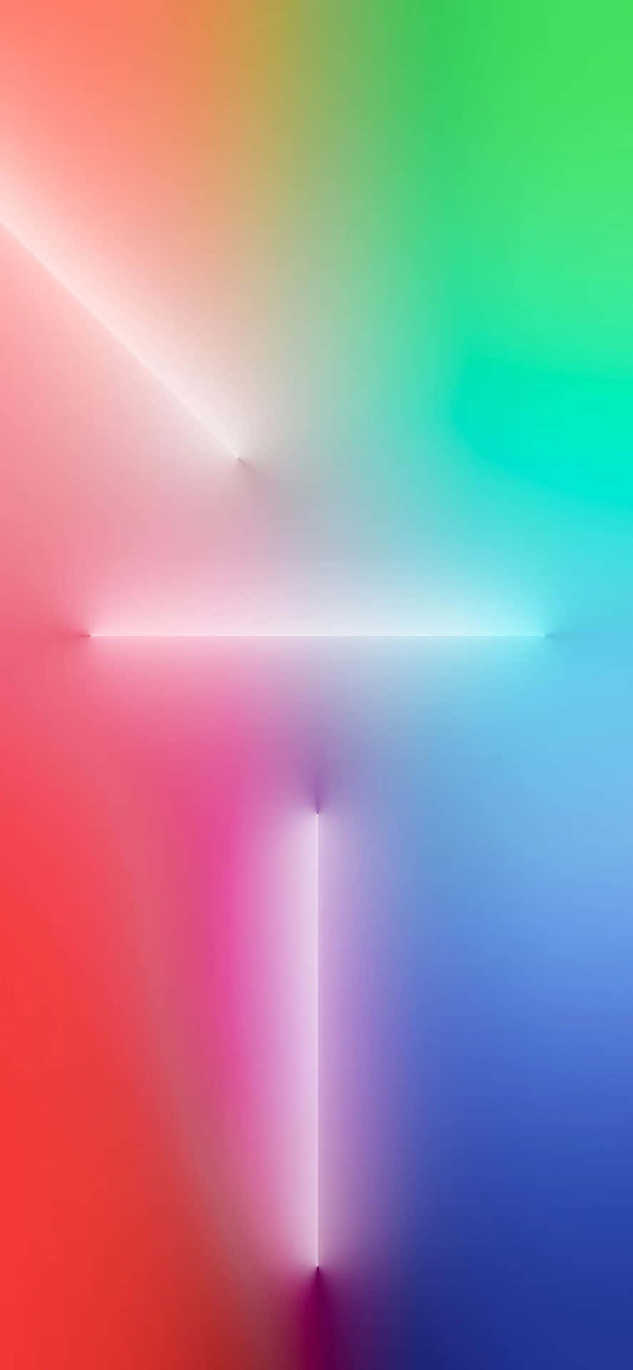 帶有發光幾何線條的抽象彩色漸層 — iPhone 13 壁紙