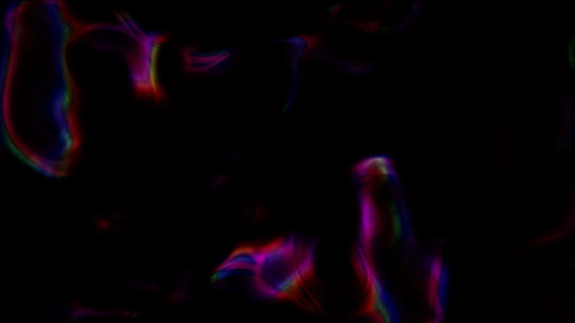  壁紙 — 充滿活力的紫色、粉紅色和藍色霓虹漩渦在深黑色背景上像宇宙能量一樣發光。