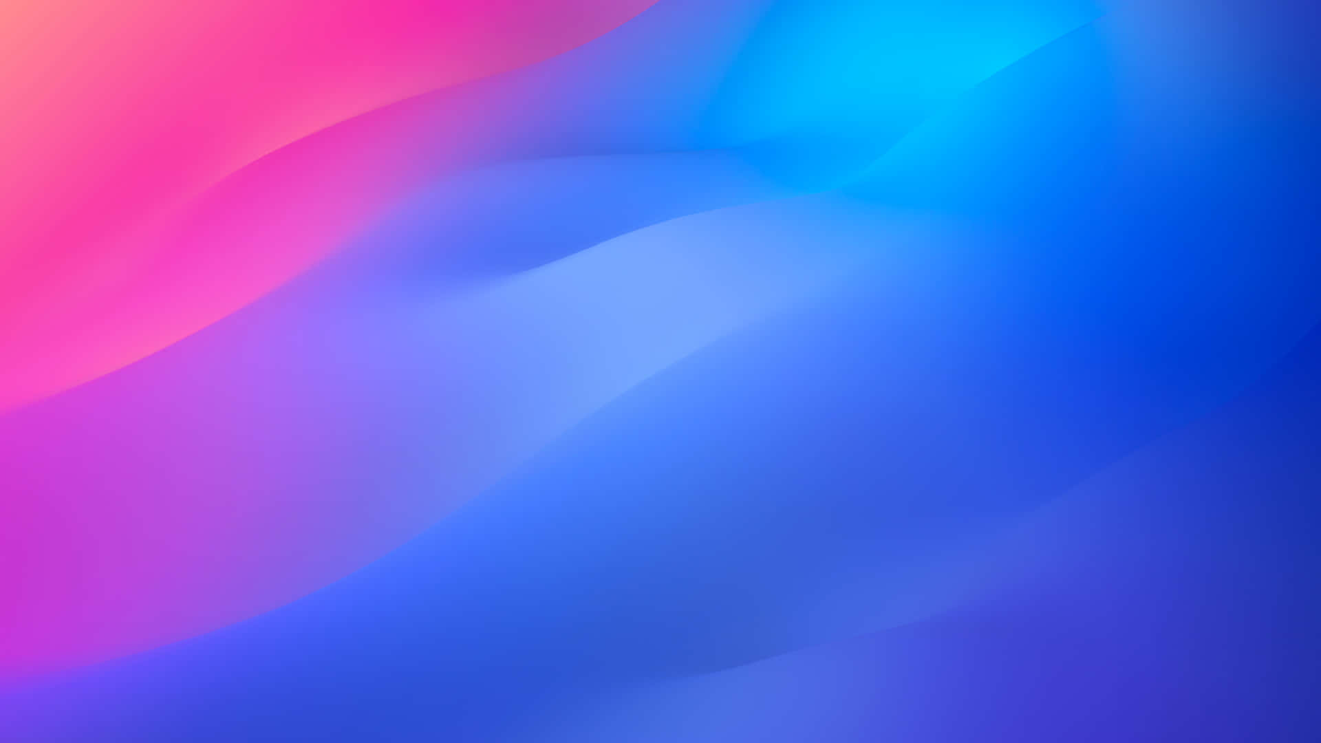  壁紙 — 充滿活力的粉紅色和藍色漸層在平滑的抽象背景上以柔和的波浪層流動。
