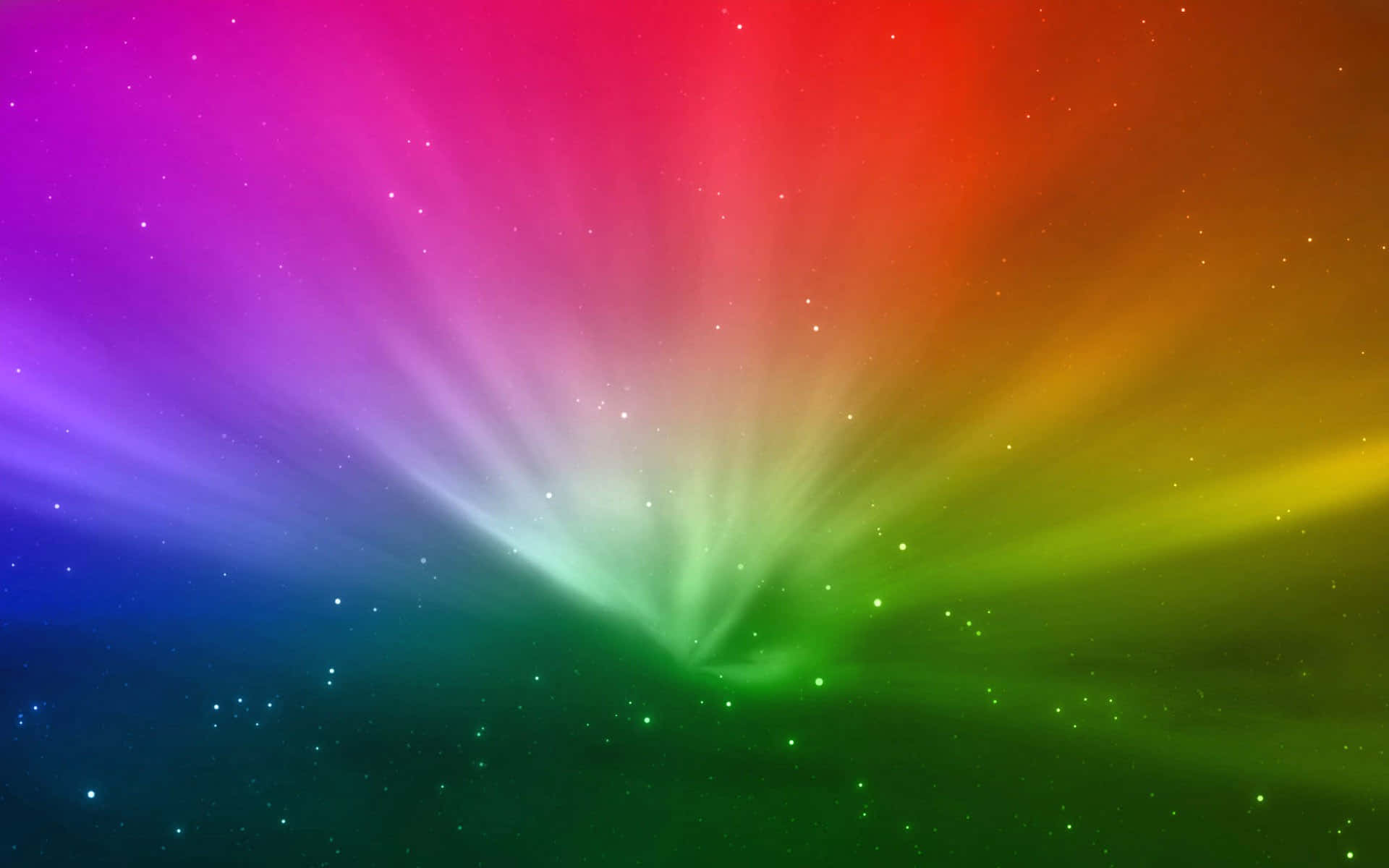 Color Phone 桌布 壁紙 — 鮮豔的彩虹光束從中心點向星空宇宙背景輻射。