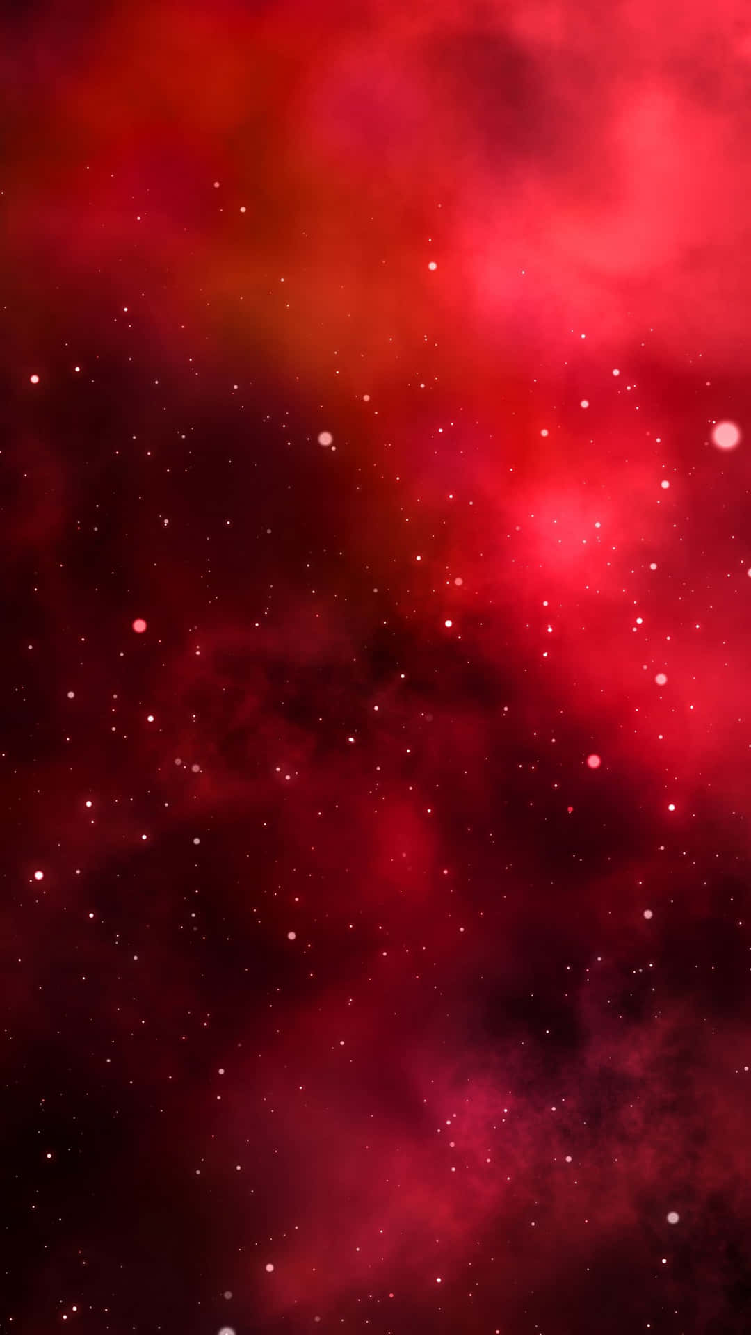  壁紙 — 充滿發光恆星和旋轉宇宙塵埃的鮮豔紅色宇宙星雲，位於深空。