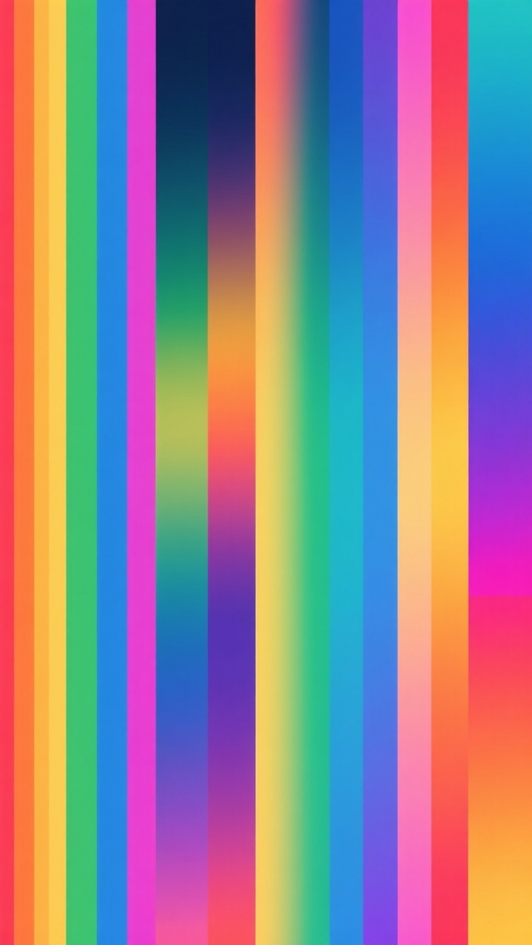 Rainbow Stripes Vertical 壁紙 — 充滿活力的垂直彩虹色條紋融合成柔和漸變，創造出動態抽象圖案。