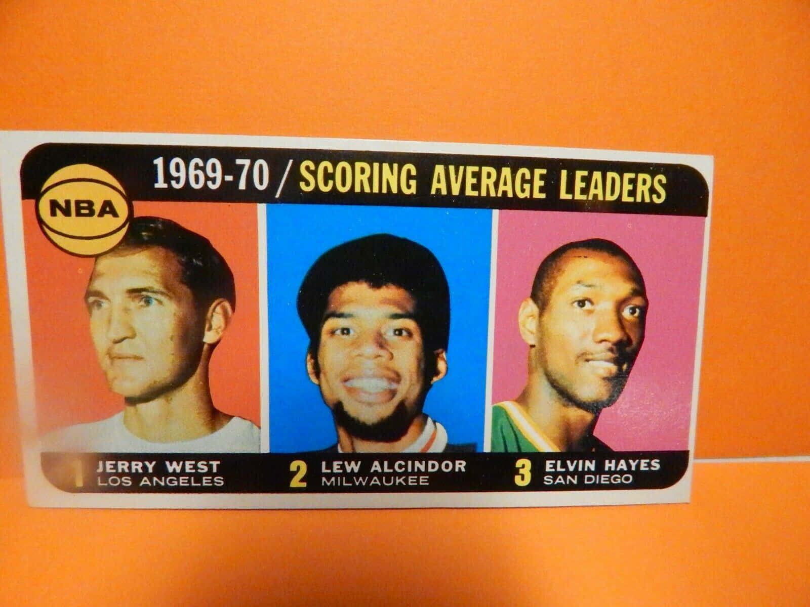 1969-70 NBA scoring leaders trading card with three player portraits. — NBA 壁紙