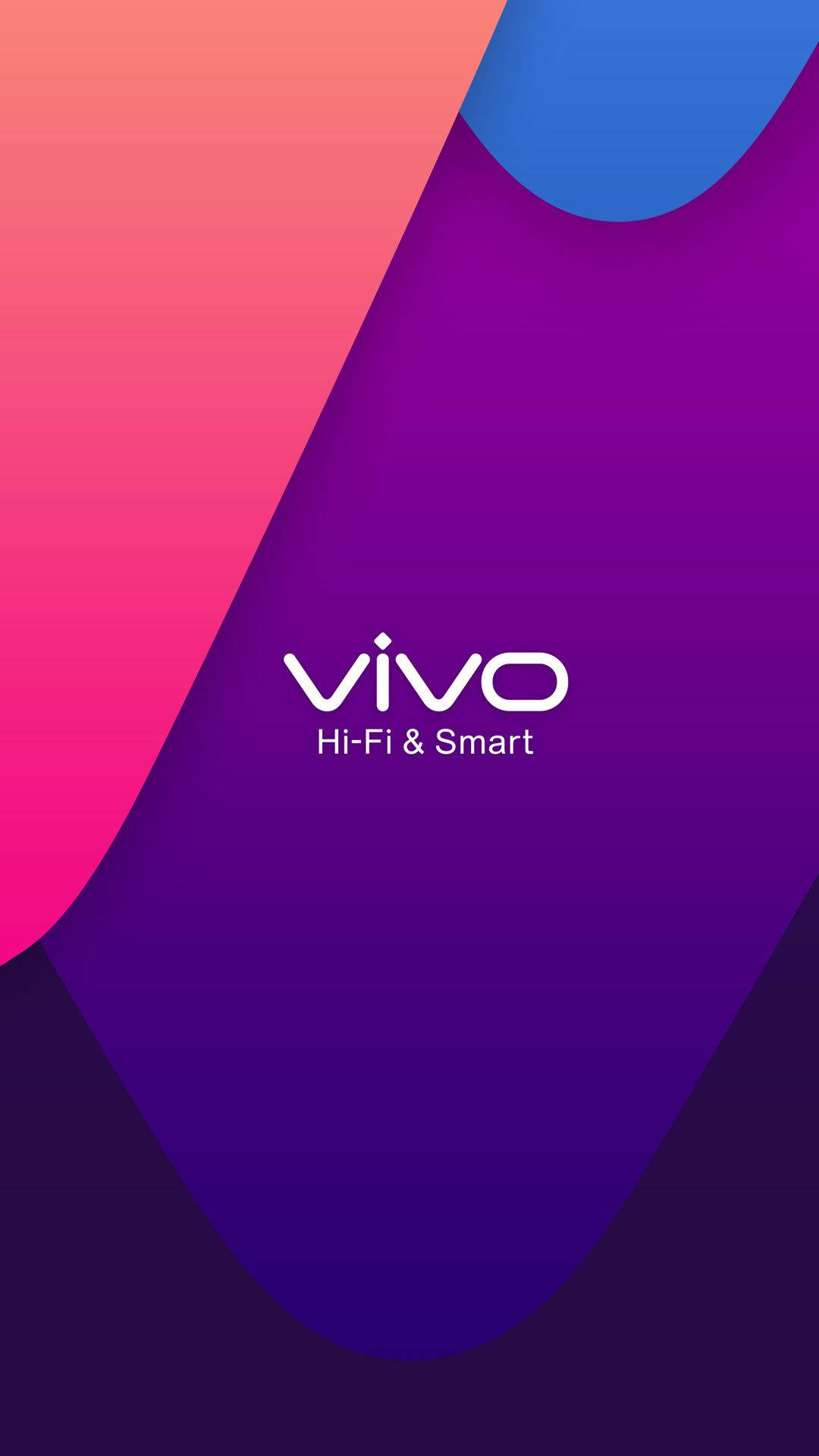 Vivo 標誌帶有 Hi-Fi & Smart 文字，位於彩色抽象背景上。 — 安卓手機 GIF 壁紙