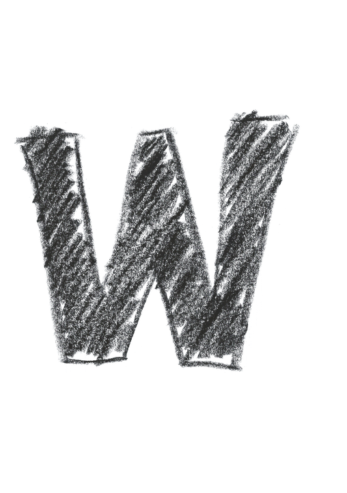 粉筆黑板風格的字母W 壁紙