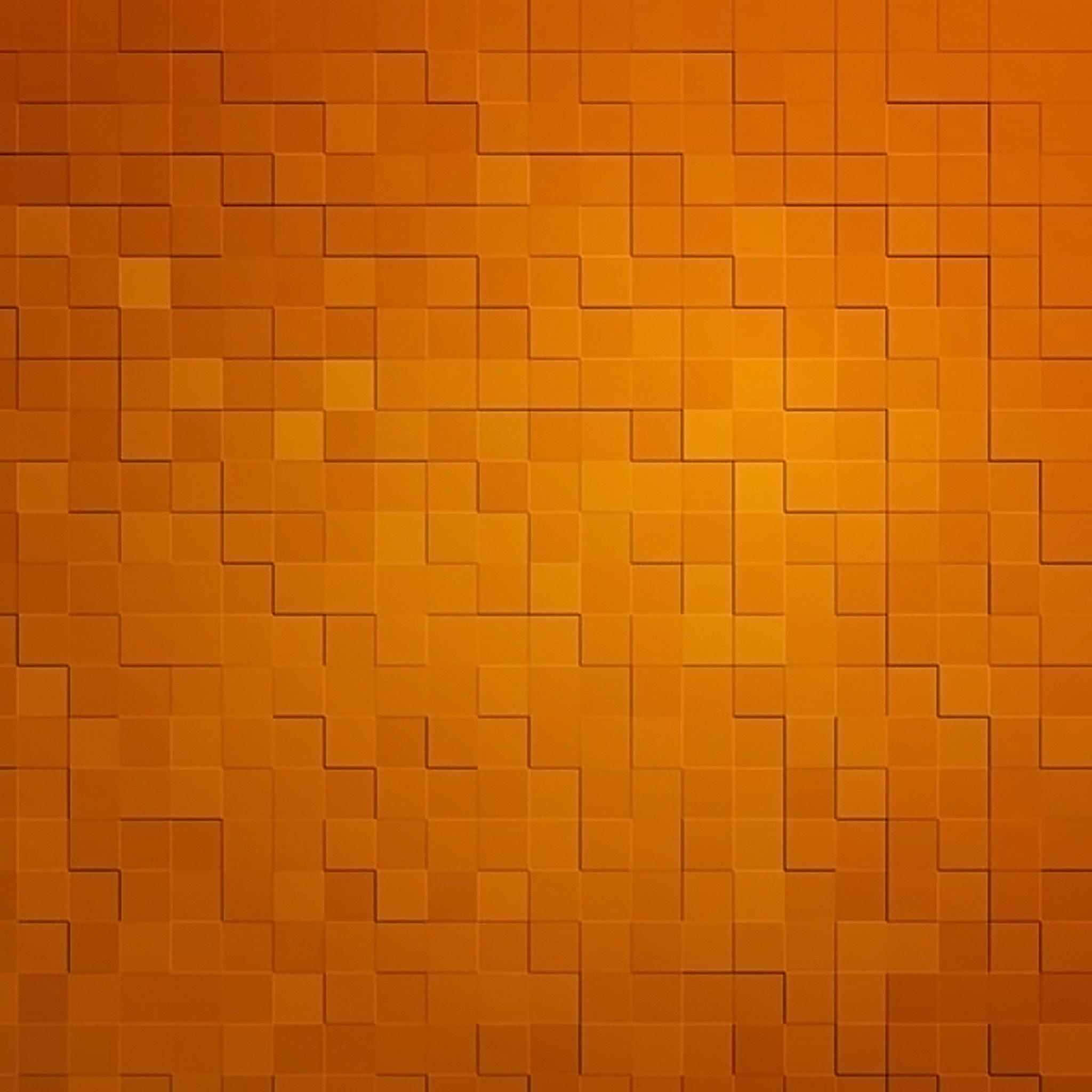 Tile 桌布 壁紙 — 橙色方塊的溫暖漸層形成帶有微妙燈光變化的數位馬賽克圖案。