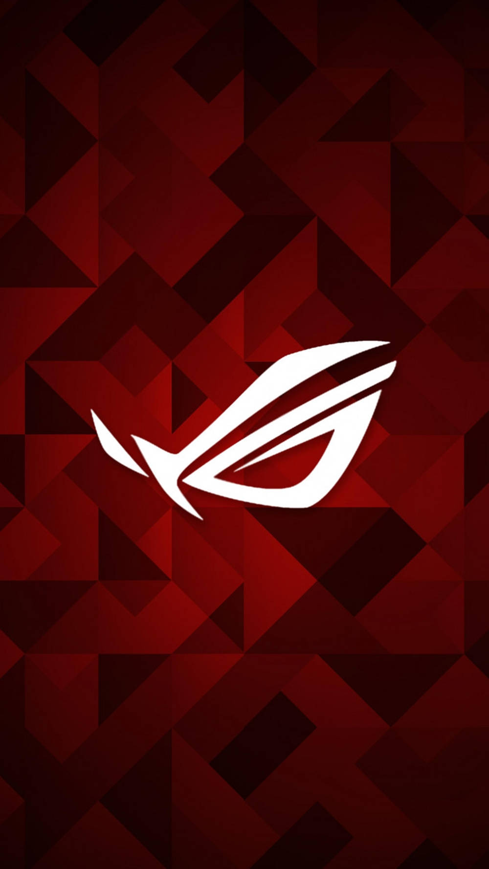 紅色幾何背景上的白色ROG遊戲標誌 — Asus 壁紙