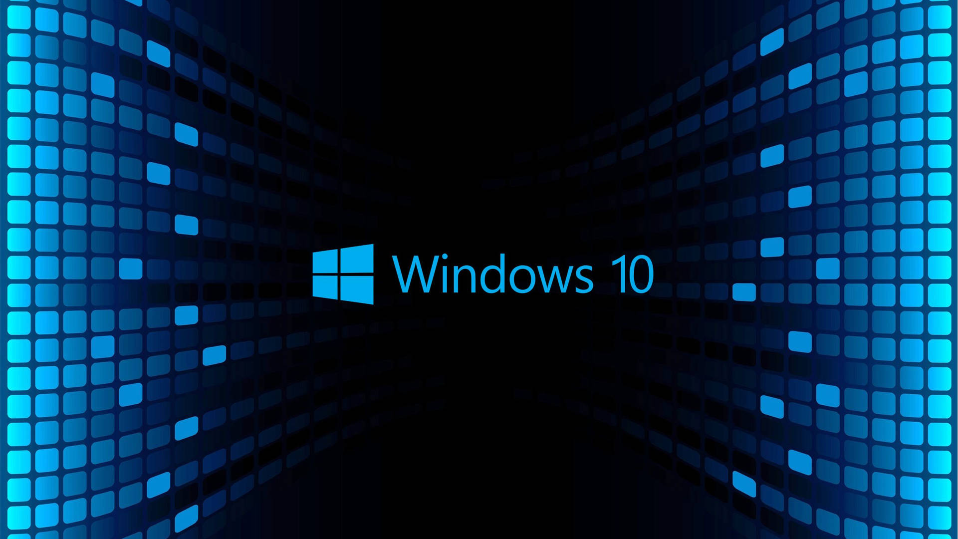 藍色 Windows 10 標誌在像素化隧道背景上。 — Windows 11 壁紙