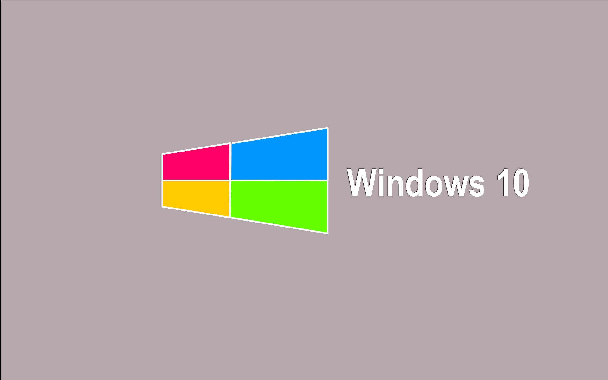 Windows 10 高畫質 桌布 壁紙 — Windows 10 標誌，在柔和的灰色背景上有四個彩色方塊。