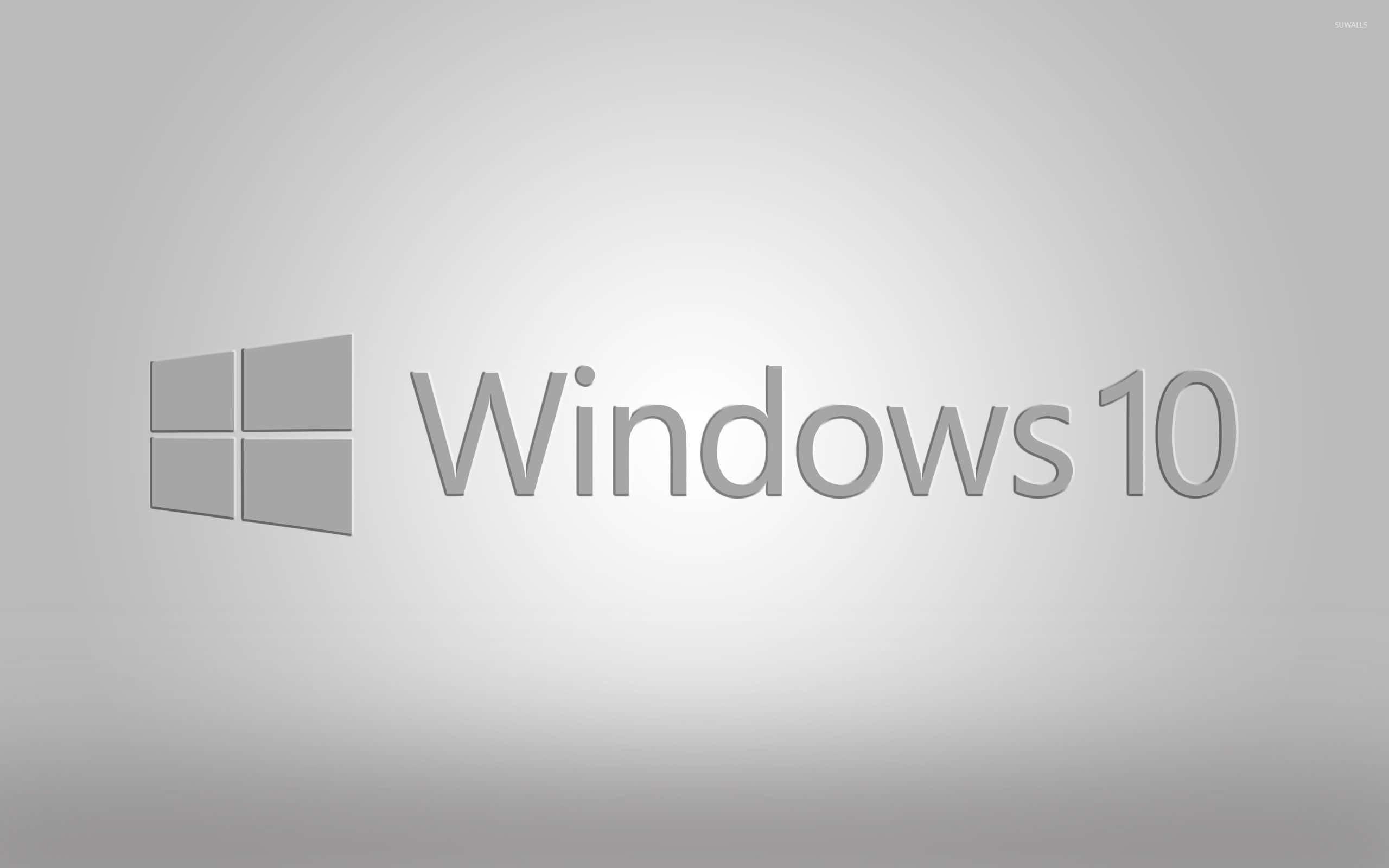 Grey Gradient 桌布 壁紙 — Windows 10 標誌，簡約灰色，柔和漸變背景。