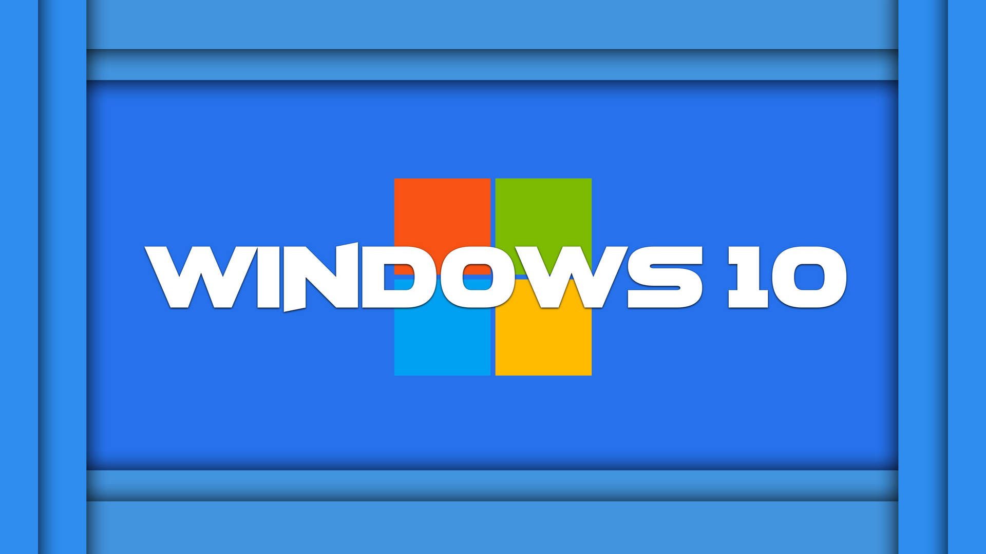 Windows 10 標誌，藍色背景上帶有彩色方塊。
