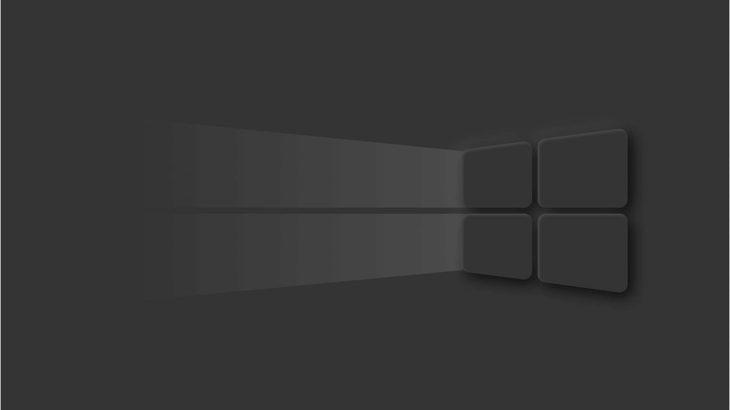 Windows 10 標誌在黑色背景上 壁紙
