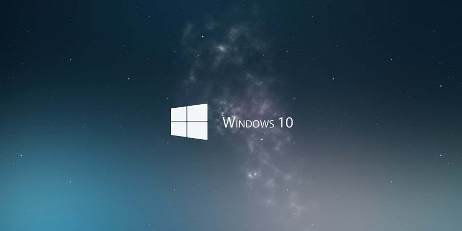 Windows 10 標誌顯示在星空太空背景上。 — Microsoft 壁紙