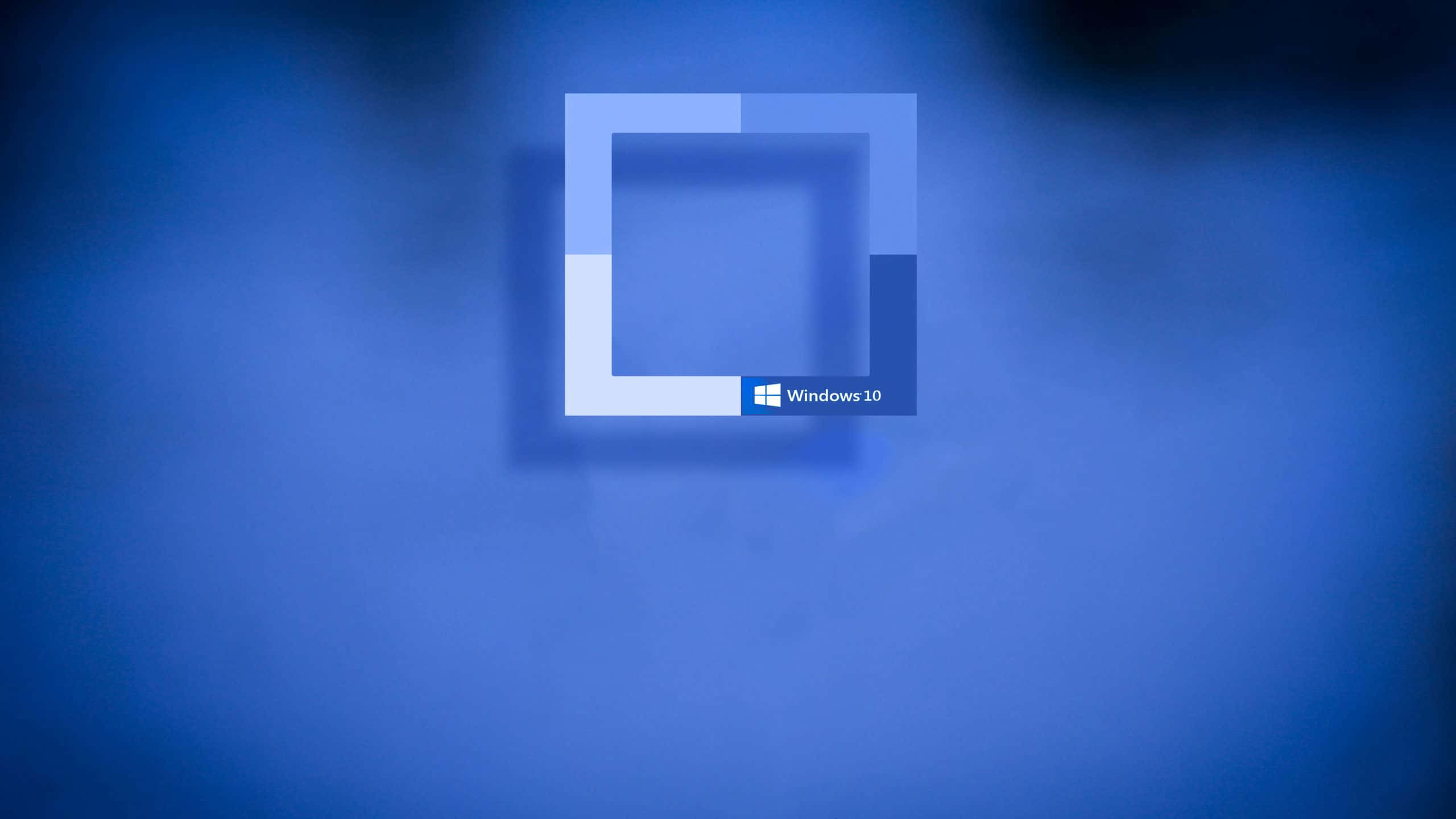 blue aesthetic pc 桌布 壁紙 — Windows 10 標誌居中於帶有柔和陰影效果的漸變藍色抽象背景上。