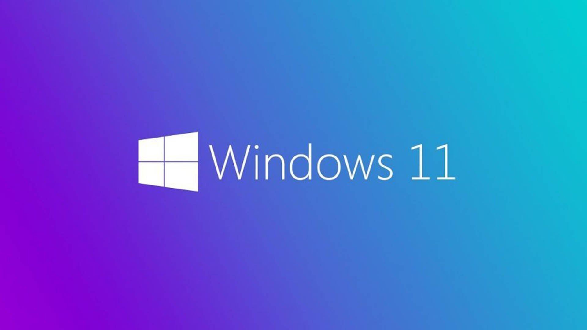Windows 11 桌布 壁紙 — Windows 11 標誌居中於充滿活力的紫色到青色漸變背景上。