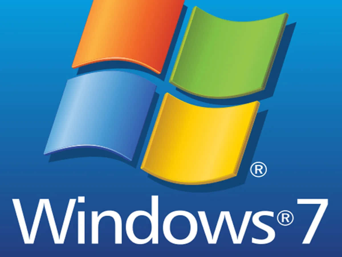 Windows 7 桌布 壁紙 — Windows 7 標誌，藍色背景上有四個彩色窗格。
