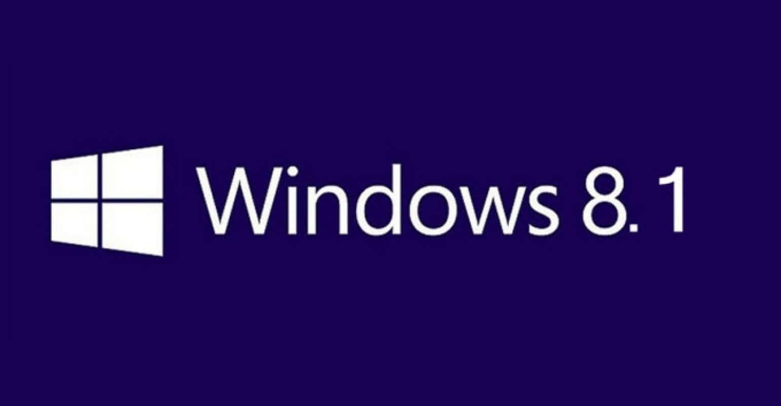 Windows Logo 桌布 壁紙 — Windows 8.1 標誌以白色文字和視窗圖示顯示在純深紫色背景上。