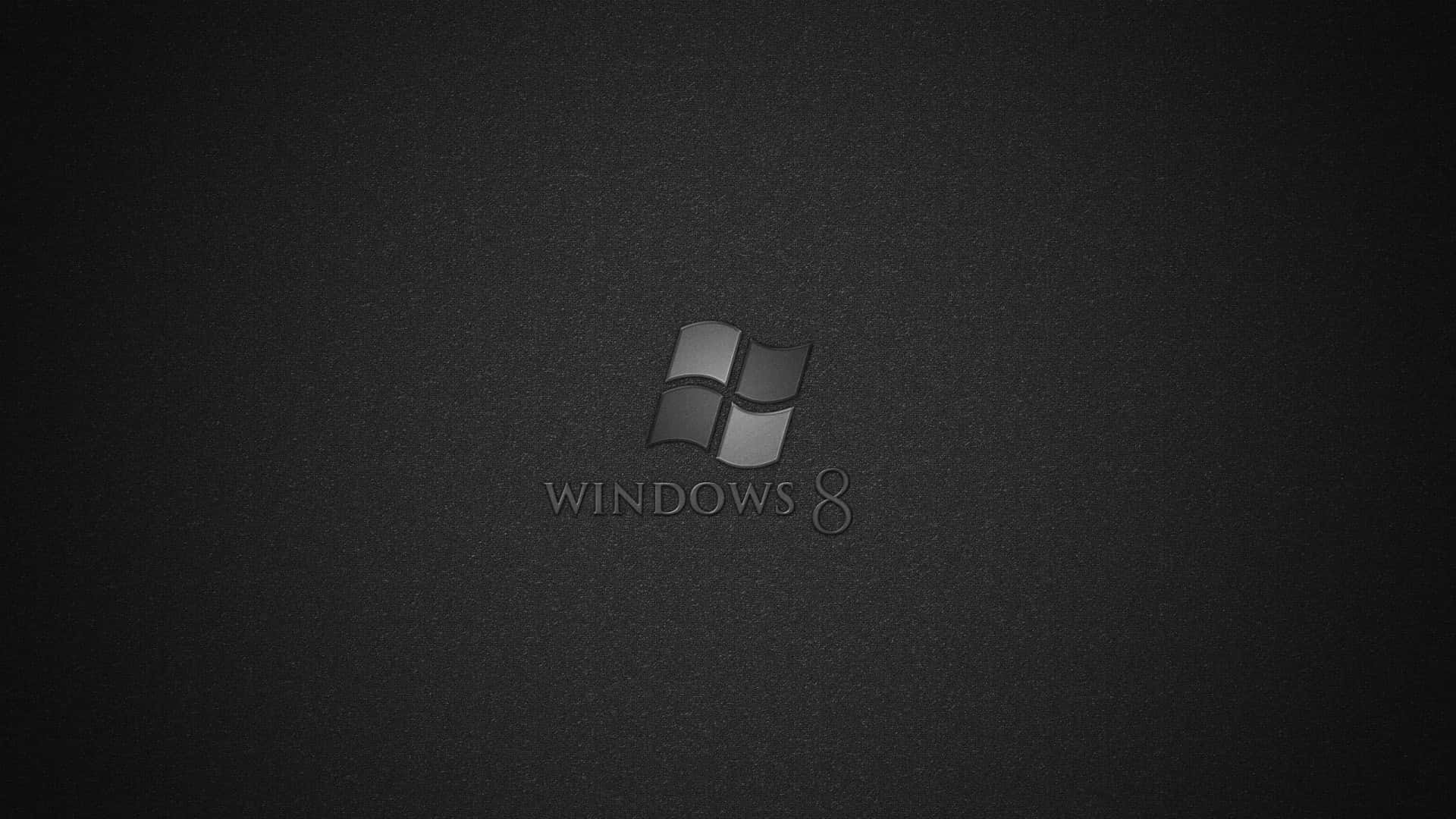 Black Windows 桌布 壁紙 — Windows 8 標誌居中於帶有微妙金屬光澤的紋理深灰色背景上。